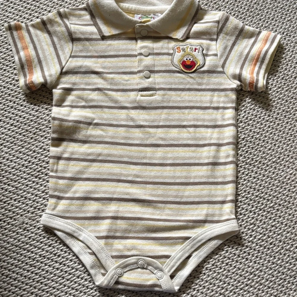 One piece Elmo’s World Sesame Street infants 12 months cotton crotch snaps